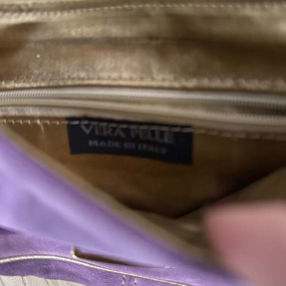 Vera Pelle Small Purple Suede Crossbody Bag - Picture 3 of 10